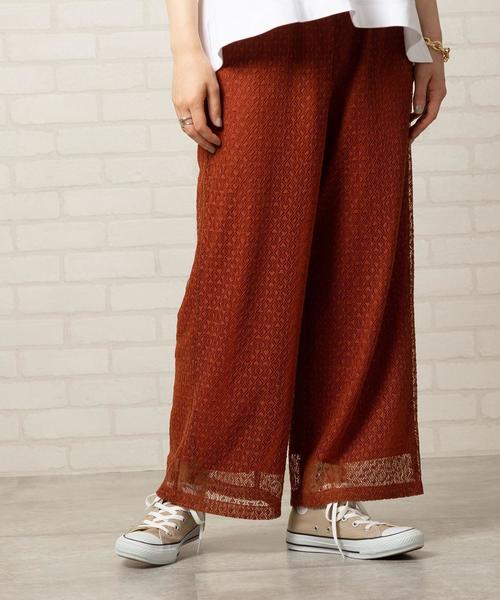 coen（コーエン）の「レースパンツ（その他パンツ・レディース・ブラウン/オフホワイト・LARGE/MEDIUM）」の2枚目の写真