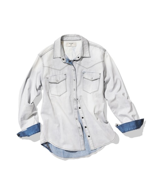 One Tea spoon(ワンティースプーン)の「ONETEASPOON × JACK & MARIE DENIM SHIRT (ワンティースプーン ジャックアンドマリー デニムシャツ)(シャツ/ブラウス・レディース・ライトブルー・FREE)」の5枚目の写真
