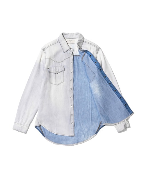 One Tea spoon(ワンティースプーン)の「ONETEASPOON × JACK & MARIE DENIM SHIRT (ワンティースプーン ジャックアンドマリー デニムシャツ)(シャツ/ブラウス・レディース・ライトブルー・FREE)」の8枚目の写真