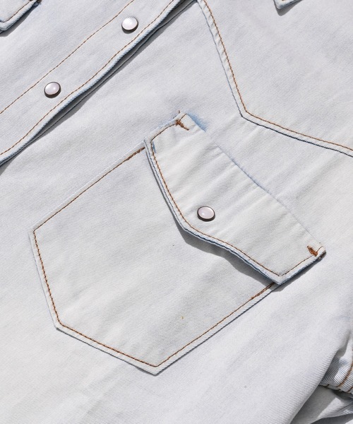 One Tea spoon(ワンティースプーン)の「ONETEASPOON × JACK & MARIE DENIM SHIRT (ワンティースプーン ジャックアンドマリー デニムシャツ)(シャツ/ブラウス・レディース・ライトブルー・FREE)」の10枚目の写真