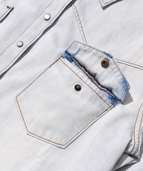 One Tea spoon(ワンティースプーン)の「ONETEASPOON × JACK & MARIE DENIM SHIRT (ワンティースプーン ジャックアンドマリー デニムシャツ)(シャツ/ブラウス・レディース・ライトブルー・FREE)」の11枚目の写真