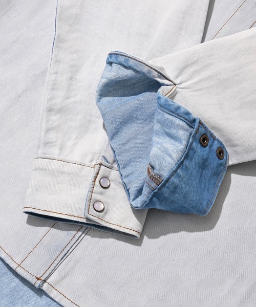 One Tea spoon(ワンティースプーン)の「ONETEASPOON × JACK & MARIE DENIM SHIRT (ワンティースプーン ジャックアンドマリー デニムシャツ)(シャツ/ブラウス・レディース・ライトブルー・FREE)」の13枚目の写真