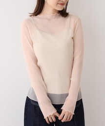 one after another NICE CLAUP | プリーツ透けトップス(Tシャツ/カットソー)