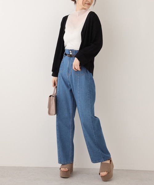 one after another NICE CLAUP（ワンアフターアナザーナイスクラップ）の「プリーツ透けトップス（Tシャツ/カットソー・レディース・グレー/アイボリー/ベージュ・FREE）」の13枚目の写真