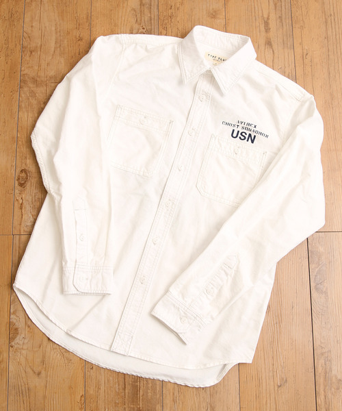 And A（アンドエー）の「AVIREX アヴィレックス TB L/S PINUP CHAMBRAY SH  ピンナップガール シャツ 長袖シャツ 6105096（シャツ/ブラウス・メンズ・ホワイト/インディゴブルー・LARGE/X-LARGE/XX-LARGE/MEDIUM）」の20枚目の写真