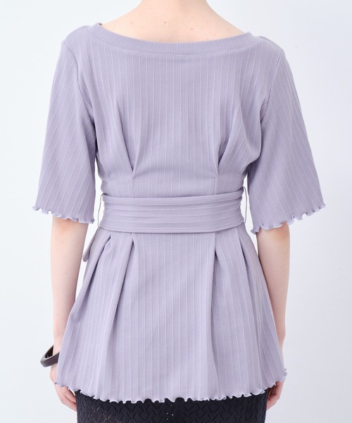 CONSCIOUS DAY（コンシャスデイ）の「ウエストベルト付トップス/CD0047（Tシャツ/カットソー・レディース・ブルー/ブラック/ベージュ/キャメル・ﾌﾘ-）」の5枚目の写真