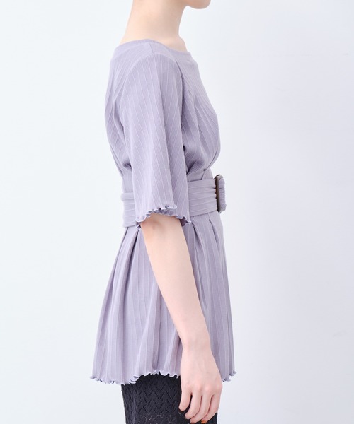 CONSCIOUS DAY（コンシャスデイ）の「ウエストベルト付トップス/CD0047（Tシャツ/カットソー・レディース・ブルー/ブラック/ベージュ/キャメル・ﾌﾘ-）」の11枚目の写真