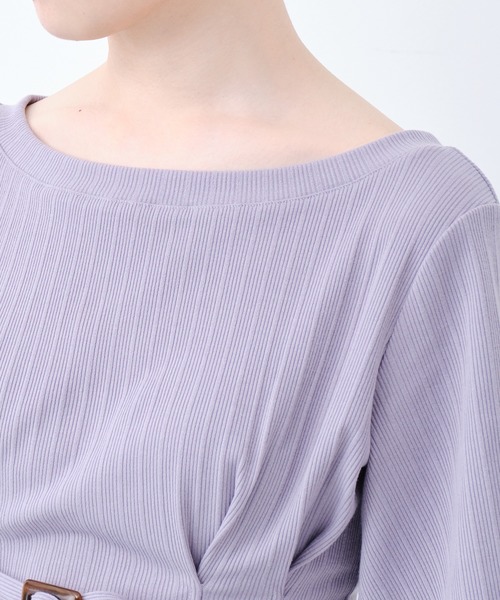 CONSCIOUS DAY（コンシャスデイ）の「ウエストベルト付トップス/CD0047（Tシャツ/カットソー・レディース・ブルー/ブラック/ベージュ/キャメル・ﾌﾘ-）」の14枚目の写真