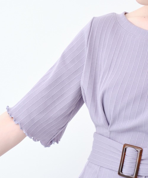 CONSCIOUS DAY（コンシャスデイ）の「ウエストベルト付トップス/CD0047（Tシャツ/カットソー・レディース・ブルー/ブラック/ベージュ/キャメル・ﾌﾘ-）」の9枚目の写真