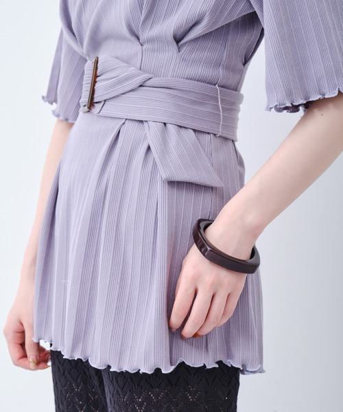 CONSCIOUS DAY（コンシャスデイ）の「ウエストベルト付トップス/CD0047（Tシャツ/カットソー・レディース・ブルー/ブラック/ベージュ/キャメル・ﾌﾘ-）」の16枚目の写真