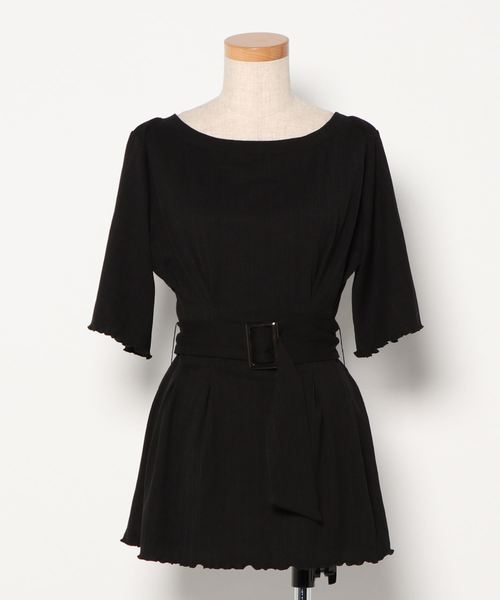 CONSCIOUS DAY（コンシャスデイ）の「ウエストベルト付トップス/CD0047（Tシャツ/カットソー・レディース・ブルー/ブラック/ベージュ/キャメル・ﾌﾘ-）」の21枚目の写真