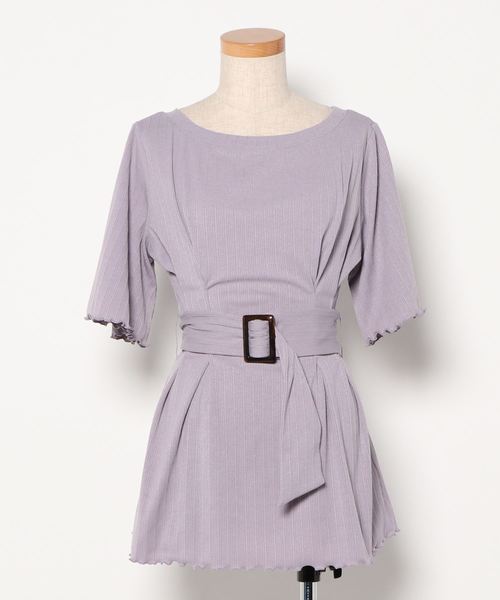 CONSCIOUS DAY（コンシャスデイ）の「ウエストベルト付トップス/CD0047（Tシャツ/カットソー・レディース・ブルー/ブラック/ベージュ/キャメル・ﾌﾘ-）」の19枚目の写真