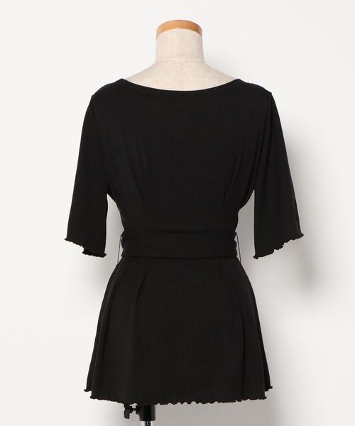 CONSCIOUS DAY（コンシャスデイ）の「ウエストベルト付トップス/CD0047（Tシャツ/カットソー・レディース・ブルー/ブラック/ベージュ/キャメル・ﾌﾘ-）」の17枚目の写真