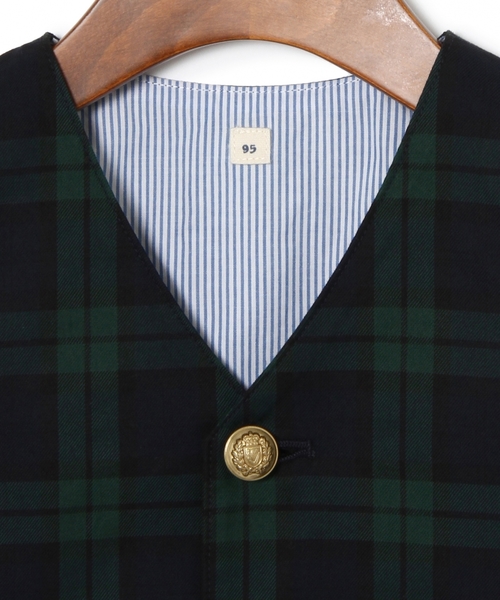 green label relaxing（グリーンレーベルリラクシング）の「【95サイズ】コットン チェック ベスト ◆（ベスト・キッズ・その他1・95）」の4枚目の写真