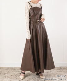 RANDA | フェイクレザーキャミワンピース(ワンピース)