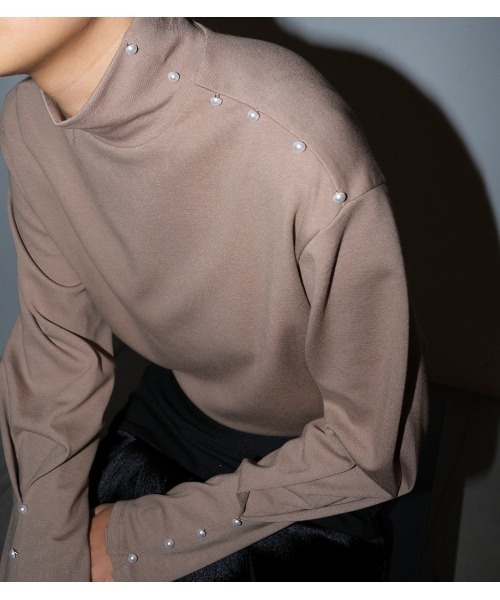 ルシェルブルー　Pearl Detail Turtle Neck Top LE CIEL BLEU - ルシェルブルー Pearl Detail Turtle Neck Topの通販