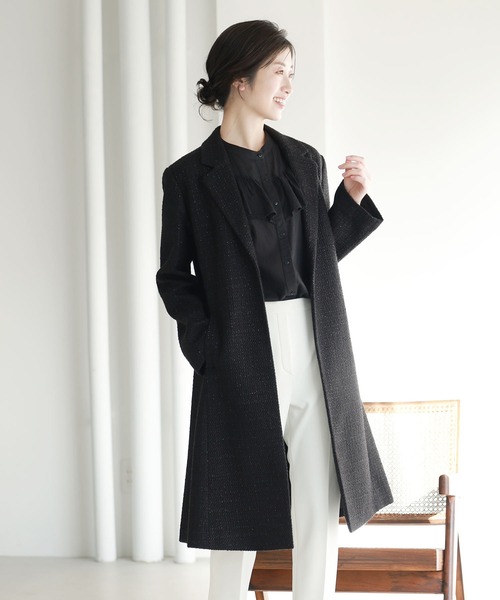 新品 CITY SHOP SOLOTRE イタリア製 ツイード ロングコート 新品 CITY SHOP SOLOTRE イタリア製 ツイード ロングコート