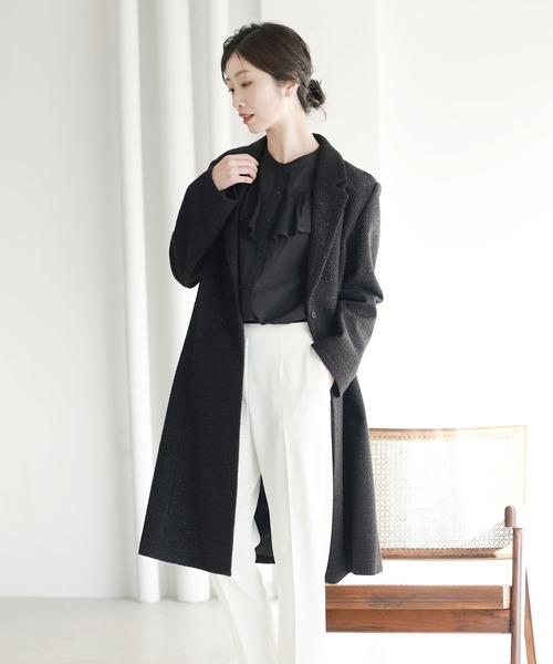 A01370 MESSAGERIE メッサジェリエ ウール　ツイードコート A01370 MESSAGERIE メッサジェリエ ウール ツイードコート