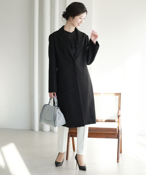 ツイードラメチェスターコート（チェスターコート）｜sankyo shokai