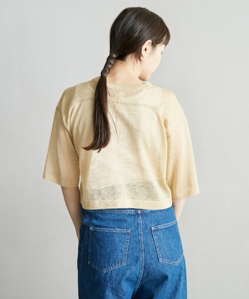 nitca（ニトカ）の「シアーリネンＴニット（ニット/セーター・レディース・ベージュ/ブラック/グリーン・FREE）」の7枚目の写真