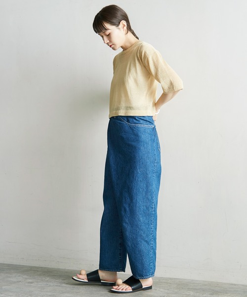 nitca（ニトカ）の「シアーリネンＴニット（ニット/セーター・レディース・ベージュ/ブラック/グリーン・FREE）」の9枚目の写真