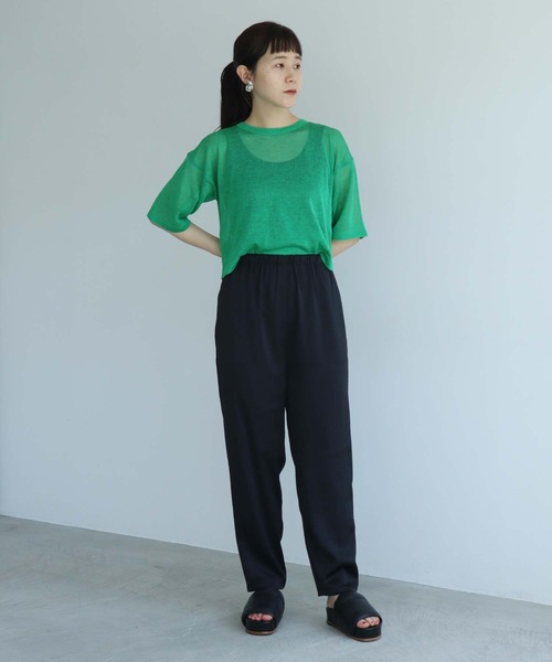 nitca（ニトカ）の「シアーリネンＴニット（ニット/セーター・レディース・ベージュ/ブラック/グリーン・FREE）」の21枚目の写真