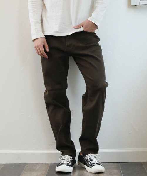 ARCADE（アーケード）の「ツイル&デニム ストレッチ素材 テーパード ワイドパンツ（チノパンツ・メンズ・ワンウォッシュ/ブラック/インディゴブルー/カーキ/ベージュ/チャコールグレー/ブルー・LL/M/L）」の2枚目の写真