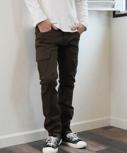 ARCADE（アーケード）の「ツイル&デニム ストレッチ素材 テーパード ワイドパンツ（チノパンツ・メンズ・ワンウォッシュ/ブラック/インディゴブルー/カーキ/ベージュ/チャコールグレー/ブルー・LL/M/L）」の12枚目の写真
