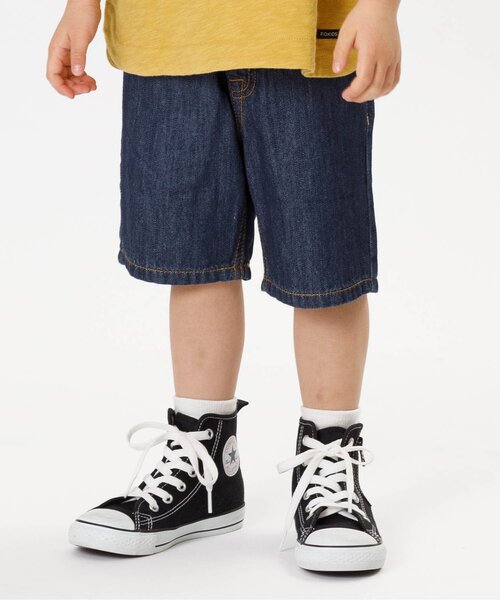 F.O.KIDS(エフオーキッズ)の「スタンダードデニムパンツ 5分丈(デニムパンツ・キッズ・ネイビー/サックスブルー/ブルー・90/100/110/120/130/95/140/80)」の2枚目の写真