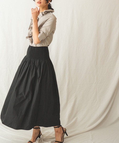 NARACAMICIE（ナラカミーチェ）の「タフタ変形ギャザースカート（スカート・レディース・ブラック・MEDIUM）」の10枚目の写真