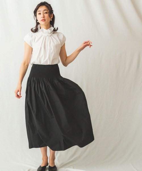 NARACAMICIE（ナラカミーチェ）の「タフタ変形ギャザースカート（スカート・レディース・ブラック・MEDIUM）」の8枚目の写真