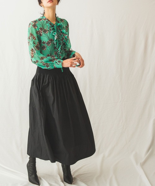 NARACAMICIE（ナラカミーチェ）の「タフタ変形ギャザースカート（スカート・レディース・ブラック・MEDIUM）」の12枚目の写真