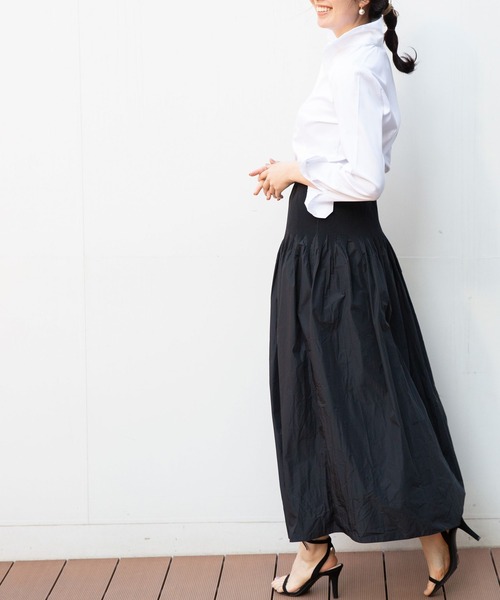 NARACAMICIE（ナラカミーチェ）の「タフタ変形ギャザースカート（スカート・レディース・ブラック・MEDIUM）」の7枚目の写真