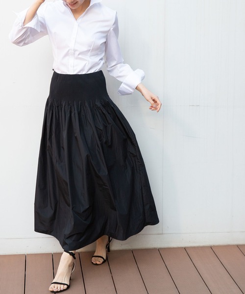 NARACAMICIE（ナラカミーチェ）の「タフタ変形ギャザースカート（スカート・レディース・ブラック・MEDIUM）」の16枚目の写真