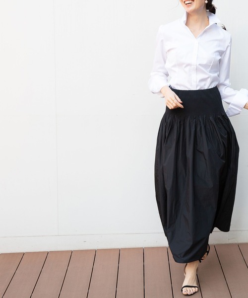 NARACAMICIE（ナラカミーチェ）の「タフタ変形ギャザースカート（スカート・レディース・ブラック・MEDIUM）」の5枚目の写真