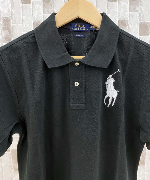 Polo Ralph Lauren ビッグポニー 刺繍 ブラック ナンバリング3 ポロラルフローレン ポロシャツ ビッグポニー 黒 刺繍ロゴ M 3
