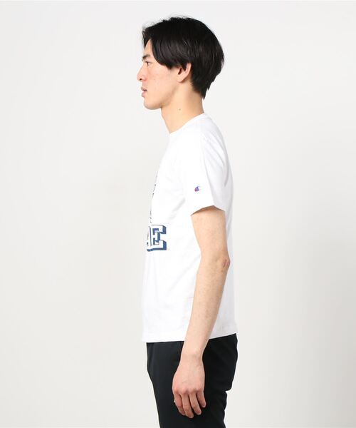Champion(チャンピオン)の「【Champion/チャンピオン】メンズ MADE IN USA T1011(ティーテンイレブン) ショートスリーブTシャツ(Tシャツ/カットソー・メンズ・ホワイト/ホワイト×ネイビー/ネイビー/グレー・MEDIUM/LARGE/SMALL/X-LARGE)」の5枚目の写真