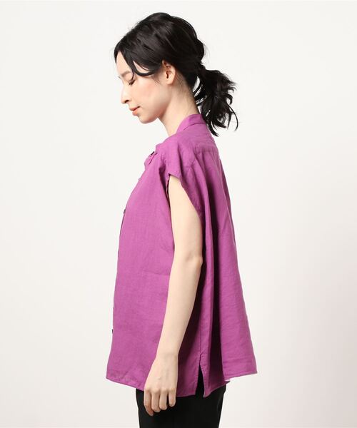 TICCA（ティッカ）の「◇【TICCA】〈別注〉 フレンチスリーブバンドカラーシャツ WOMEN（シャツ/ブラウス・レディース・ホワイト/ロイヤルブルー/パープル・FREE）」の22枚目の写真