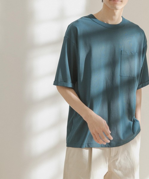 FORK&SPOON（フォークアンドスプーン）の「FORK&SPOON　強撚天竺ポケットTシャツ（Tシャツ/カットソー・メンズ・アイボリー/ブルー系その他/チャコールグレー・5/4）」の3枚目の写真