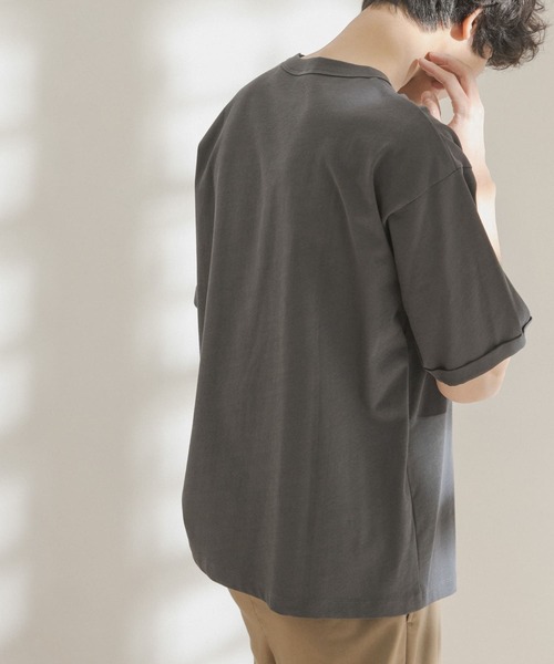 FORK&SPOON（フォークアンドスプーン）の「FORK&SPOON　強撚天竺ポケットTシャツ（Tシャツ/カットソー・メンズ・アイボリー/ブルー系その他/チャコールグレー・5/4）」の4枚目の写真