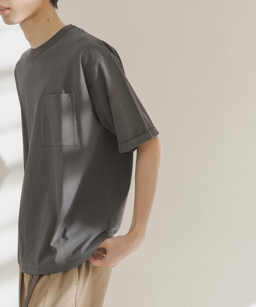 FORK&SPOON（フォークアンドスプーン）の「FORK&SPOON　強撚天竺ポケットTシャツ（Tシャツ/カットソー・メンズ・アイボリー/ブルー系その他/チャコールグレー・5/4）」の14枚目の写真