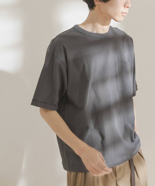 FORK&SPOON（フォークアンドスプーン）の「FORK&SPOON　強撚天竺ポケットTシャツ（Tシャツ/カットソー・メンズ・アイボリー/ブルー系その他/チャコールグレー・5/4）」の18枚目の写真