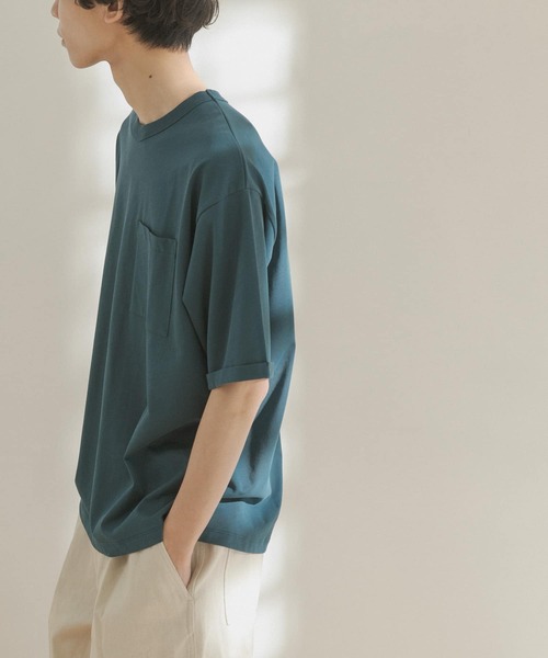 FORK&SPOON（フォークアンドスプーン）の「FORK&SPOON　強撚天竺ポケットTシャツ（Tシャツ/カットソー・メンズ・アイボリー/ブルー系その他/チャコールグレー・5/4）」の9枚目の写真