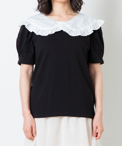 WEGO（ウィゴー）の「WEGO/ビッグカラーパフTシャツ（Tシャツ/カットソー・レディース・ブラック/ブルー系その他・FREE）」の11枚目の写真