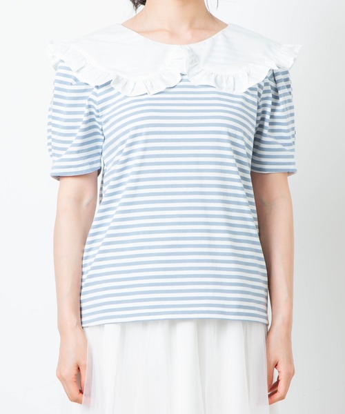 WEGO（ウィゴー）の「WEGO/ビッグカラーパフTシャツ（Tシャツ/カットソー・レディース・ブラック/ブルー系その他・FREE）」の12枚目の写真