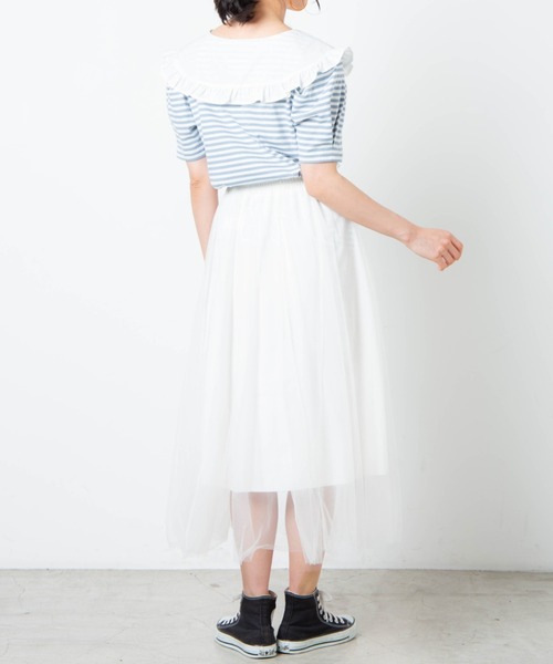 WEGO（ウィゴー）の「WEGO/ビッグカラーパフTシャツ（Tシャツ/カットソー・レディース・ブラック/ブルー系その他・FREE）」の3枚目の写真