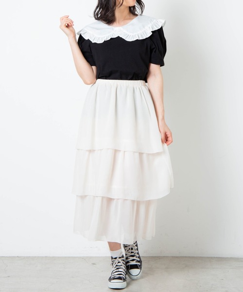 WEGO（ウィゴー）の「WEGO/ビッグカラーパフTシャツ（Tシャツ/カットソー・レディース・ブラック/ブルー系その他・FREE）」の8枚目の写真