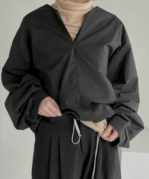 【chuclla】【2021/SS】Center zip-up volume sleeve blouse chw1495
