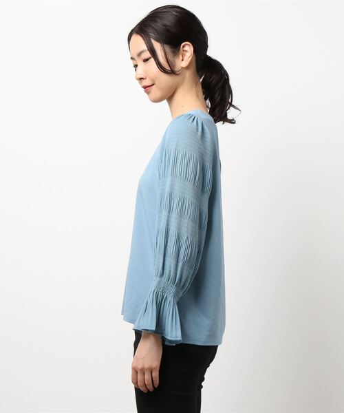 n'ee-ne（ネーネ）の「ポンチマジョリカプリーツ切り替え　ブラウス（シャツ/ブラウス・レディース・ピンク/ブルー/オフホワイト/ブラック・M/L）」の10枚目の写真