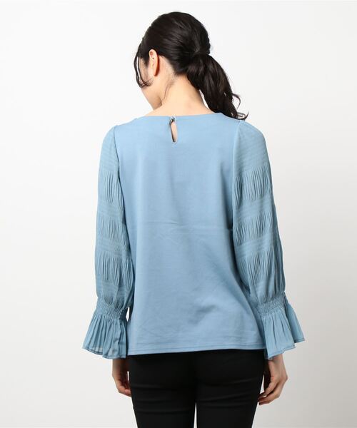 n'ee-ne（ネーネ）の「ポンチマジョリカプリーツ切り替え　ブラウス（シャツ/ブラウス・レディース・ピンク/ブルー/オフホワイト/ブラック・M/L）」の18枚目の写真